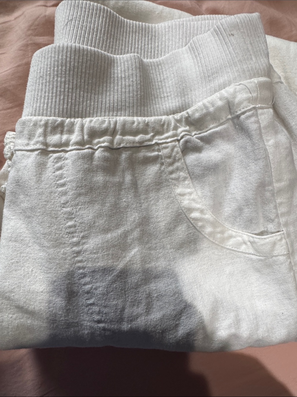 Love Tree White Wide-Leg Cotton Pants with Lace Trim - Picture 8 of 8